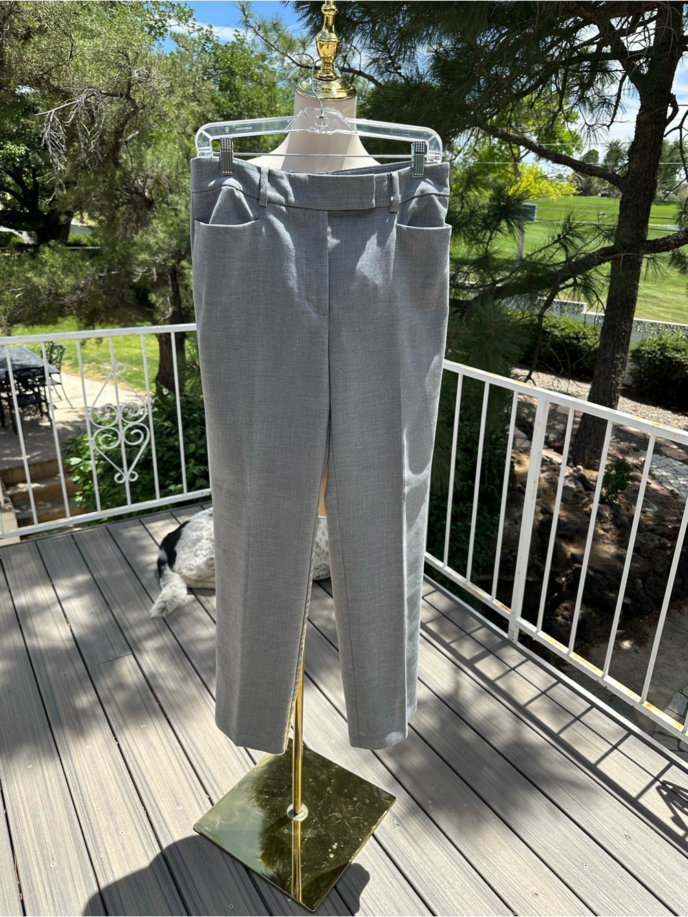 LOFT Light Gray Tailored Dress Pants
